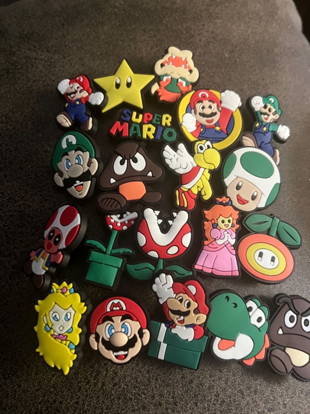 Nintendo Multicolor Super Mario Rubber Shoe Charms - Red Green Blue Yellow White